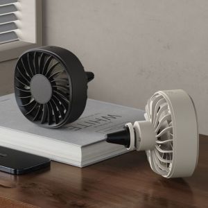 SADSAF ปลั๊กยูเอสบี พัดลมรถพัดลม มินิมินิ แสงโดยรอบที่มีสีสัน พัดลมเทอร์โบ มัลติฟังก์ชั่ หมุนสามมิติ เต้าเสียบอากาศพัดลมไฟฟ้า รถ SUV SUV