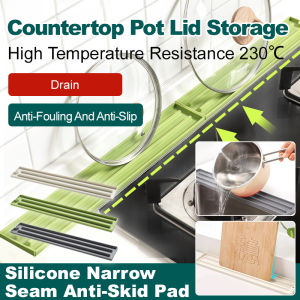 Kitchen Narrow Seam Heat ulation Mat Storage Pot Lid/Countertop pot lid storage silicone narrow slit anti-skid mat
