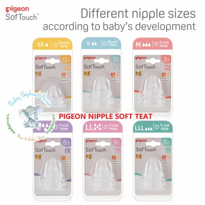 [BEST BUY] Pigeon SofTouch™ Peristaltic PLUS for Wide-Neck Nipple SS/S/M/L/LL/LLL Teat