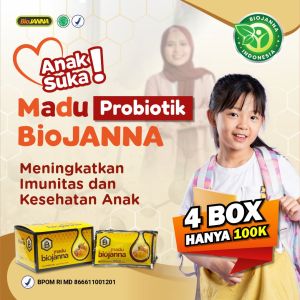 Madu Anak Madu Probiotik Biojanna Kemasan Sachet isi 12 Pcs (15ml)
