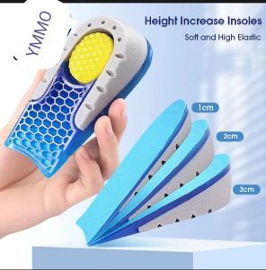 1 pair of raised half-pads raised insoles heel lift inserts Soft high stretch sports invisible honeycomb elasticity does not tire the foot internal raised insole mens womens wear