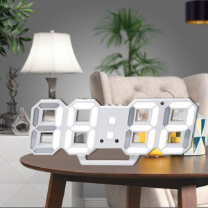 นาฬิกาดิจิตอล LED 3D แขวนผนัง มัลติฟังก์ชั่นพร้อมสาย USB นาฬิกา ของตกแต่งห้อง นาฬิกาติดผนัง ของแต่งห้องนอน นาฬิกาแขวนผนัง Xspace#B-029