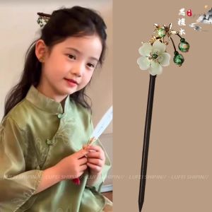 YIN WEI Children hairpin girls ancient style Hanfu 2025 new hairpin dish hair artifact tassel hair hairpin headdress