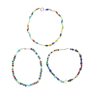 Unique Muranos Glass Neckchain Colorful Beaded Necklace Handmade Collarbone Collar Neck Jewelry Accessory for Women Girls