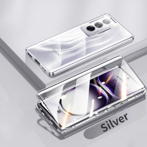 For OPPO Reno 12 Reno 12 Pro Reno 12F Reno 13 Reno 13 Pro Reno 13F 5G Magnetic Case 360 Front+Back double-sided 9H Tempered Glass Case,Camera Lens Protective Metal Bumper Case