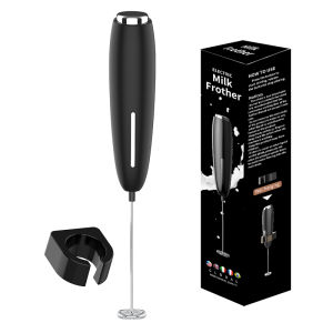 XT Milk Frother Electric Foamer Rechargeable Handheld Whisk Coffee Mixer 3 Speed Adjustable Whisk Drink Mixer Foam Maker Blender for Coffee Matcha Latte Cappuccino Hot Chocolate(Black)