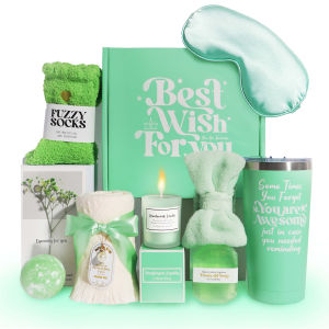 Spa Gift Basket Candle Bath Bomb Relax Woman Man Wife Girl Her Mother Father Teacher Birthday Anniversary Valentine 0005