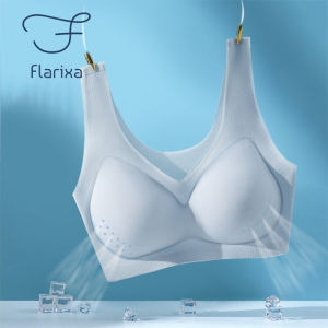 Flarixa Womens Plus Size Seamless Bra Push Up Invisible Bra Backless Bralette Beauty Back Vest Without Boness Sports Underwear
