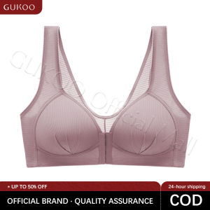 GUKOO 36-46 BC Plus Size Bra Women Front Buckle Without Steel Ring Bra Comfortable Vest Brassiere Soft Thin Lingerie