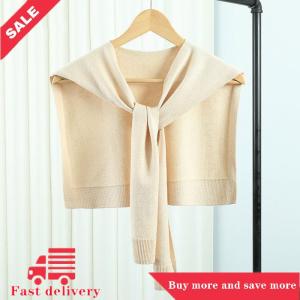 [COD] Korean Knitted Shawl Air-conditioned Room Female Blouse Shoulders Fake Collar Cape Knotted Scarf Solid Color Neck Guard Scarve
