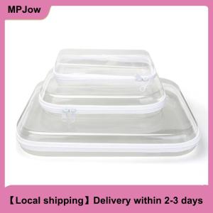 【Local shipping】 1PC Plastic Zippered Pouch Hard Bins Storage Bins Stackable Waterproof Zippered Hard Pouch Clear Hard Zipper Case