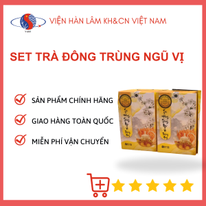 [ CHÍNH HÃNG - SET QUÀ 2 HỘP] Hai hộp trà đông trùng hạ thảo ngũ vị thượng hạng giúp ăn ngonngủ tốthỗ trợ bệnh nền