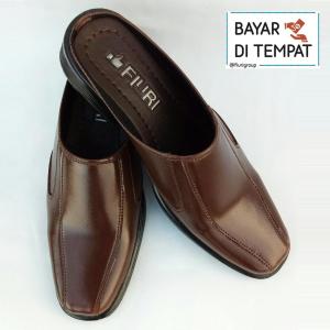 FIURI BJ 6 - Sepatu Pantofel Pria 38-46 Selop Polos - Sepatu Formal Pria Slop Polos -  Sepatu Kerja Pria Slop Polos - Sepatu Kantor Laki-Laki - Sepatu Pantopel Murah - Sepatu Kondangan - Selop Nikah Hitam Coklat - Sepatu Bustong Selop Cowok Murah Promo