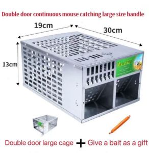 KUAIBU High Quality Double door Big Mouse Rats Live Trap Cage Strong Catch Bait Pest Control