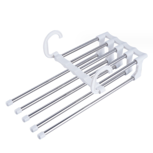 5 Layer Clothes Hanger Organizer Rack Foldable Pants Hanger Heavy Duty Closet Storage Multi-Function