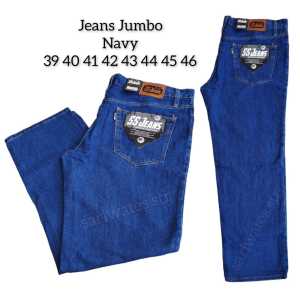 Celana Jeans Jumbo Pria Standar Ss Celana Panjang Denim Bigsize Cokelat 38 39 40 41 42 43 44 45 46