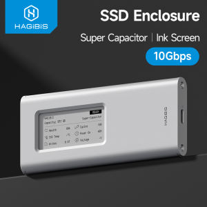 Hagibis M.2 NVMe SSD Enclosure with E-Ink Display 10Gbps Ink Screen Aluminum External SSD Case for 2230/2242/2260/2280 SSDs
