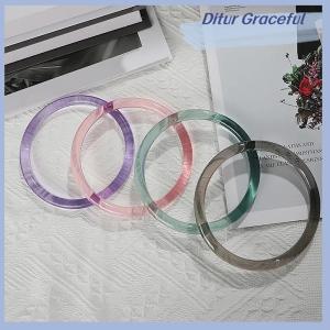 Ditur กระเป๋าถือพลาสติกทรงกลมมีหูหิ้วสำหรับซื้อของขนาด8.9ซม. อุปกรณ์เสริมกระเป๋าถือแบบทำมือ