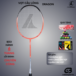 Vợt cầu lông Prokennex Dragon căng 10.5kg tặng kèm túi đựng và quấn cán vợt cầu lông chính hãng