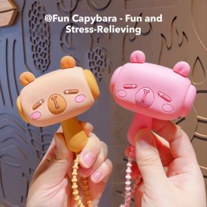 FUNG MALL Bag Pendant Sound-Making Hammer Cute PVC Cartoon Panda Sound Toys Creative Backpack Sound Hammer Key Chain Collection