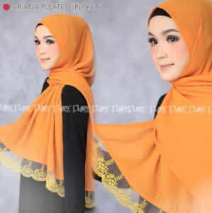 Pashmina Plisket Ariana Flow jilbab terbaru murah kekinian hijab kerudung scraft ceruty terlaris