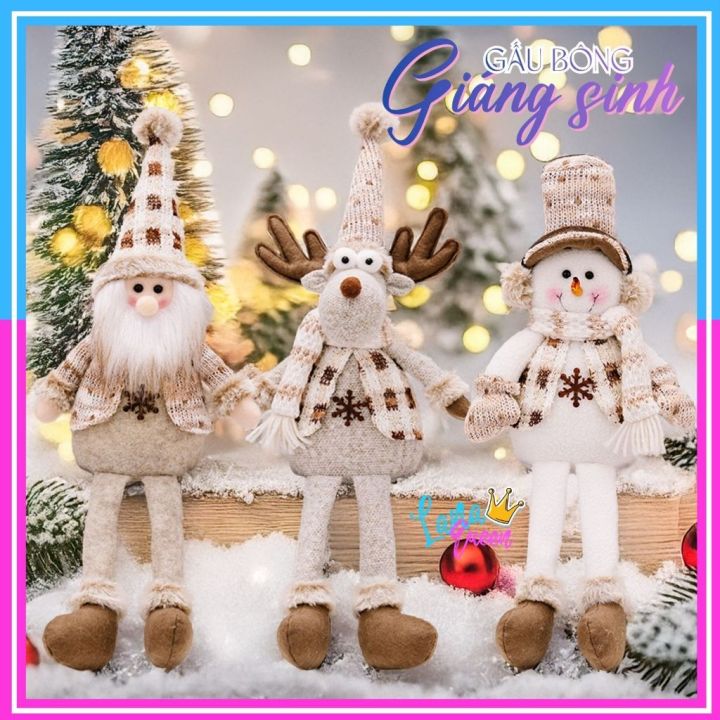 Gấu Bông Trang Trí Noel Gấu Bông Rút Chân Hình Ông Già Tuyết, Người ...