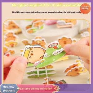 Graceful 30ชิ้น เซ็ตการ์ตูนสัตว์ capybara ธีมกระดาษจิ๊กซอว์ของเล่นเด็ก3D กระดาษรูปร่าง capybara สำหรับงานเลี้ยงวันเกิด