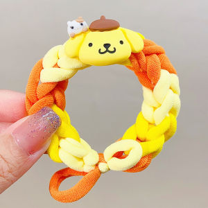 【Ready Stock】Sanrio DIY Handmade Gift Ponytail For Kids Girl Cute Cartoon Woven Rubber Band Hair Rope Couple Bracelet Hair Ring