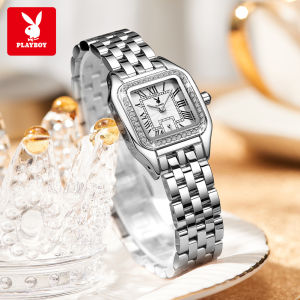 นาฬิกา PALYBOY กันน้ำสำหรับผู้หญิงนาฬิกาผู้หญิงเพชรหรูหราหรูหราต้นฉบับสายเหล็กสแตนเลสพร้อมกล่องของขวัญ