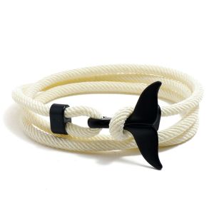 BLACKON Thời trang Cổ điển Quà sinh nhật Đuôi Cá Voi Hợp thời trang Hợp kim Thiết kế thích hợp Vòng tay dây bện Vòng tay nam Trang sức thời trang Dây đeo tay phong cách Hàn Quốc