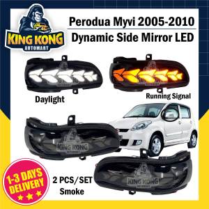 Perodua Myvi 2005 - 2010 4 Function Dynamic Side Mirror Led With Signal Running ( Smoke )