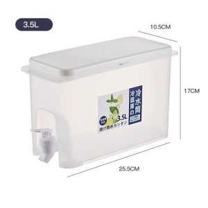 3.5L Large Capacity Lemon Juice Ice Water Jug with Faucet Ref Water Kettle Party Fruits Juice Soda Drinks Bucket Bottle