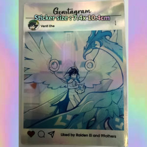 Genshin Impact Sticker Genshin stickers Holographic Genshin sticker Genshin impact Merch Zhongli Hu tao Venti Diluc
