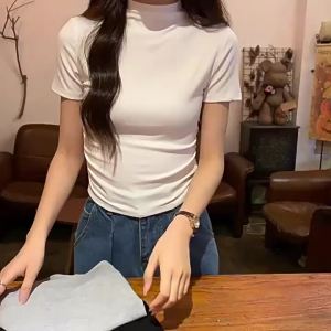 2026 Hot Sale [ Shipped from China ] Womens Yoga Outfit Set for Summer Casual and Stylish Half-High Collar Slim-Fit Short Sleeve Running Training Sports Top Fitness Apparel B3