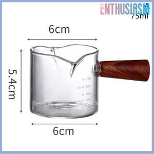 【Enthusiasm】🌟🌟【Hot Sale】🎈 Cốc đo thủy tinh borosilicate 70 75ml có vòi kép và tay cầm kín