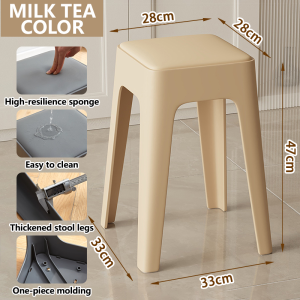 【SG Local Seller】2026 New Stackable Plastic Stool Chair Dining Chair Stool Office Desk Chair Room Study Chair Simple Modern Non-Slip Thickenin Chair 小凳子 餐椅
