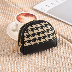 Double Zipper Mini Wallet Portable Lipstick Earphone Storage Bag Divided Compartment Small Storage Bag