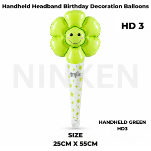Flower Smile Foil Headband Handheld Balloon Rainbow Flower Belon Tangan & Hiasan Birthday