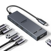 【4K 60Hz】UGREEN 6-in-1 10Gbps USB C Multiport Adapter HUB HDMI Converter for Macbook Air M3 Samsung S24 Ultra Model:45363