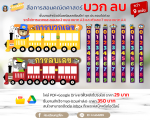 📚 สื่อการสอนคณิตศาสตร์ บวก ลบ พร้อมไม้บรรทัดตัวเลข & ขนาด A3 ไม่ติดลายน้ำ - 🚫