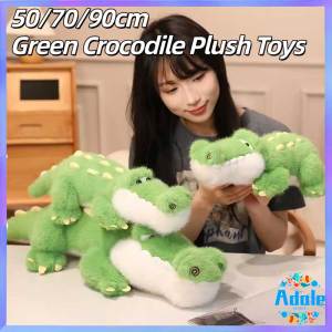 50/70/90cm Green Crocodile Animals Plush Toys Simulation Kawaii Cartoon Soft Dolls Birthday Gifts for Kids Throw Pillow