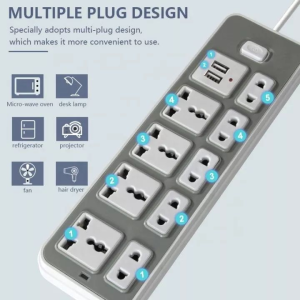  【new】Buy 1 Take 1 Heavy Duty Extension Cord With Multiple MultiFunction Socket High-power Multi-switch Socket 9 Outlet with 2USB Extension Cord Socket Universal Socket Individual Switched Electric Tabletop Power Strip