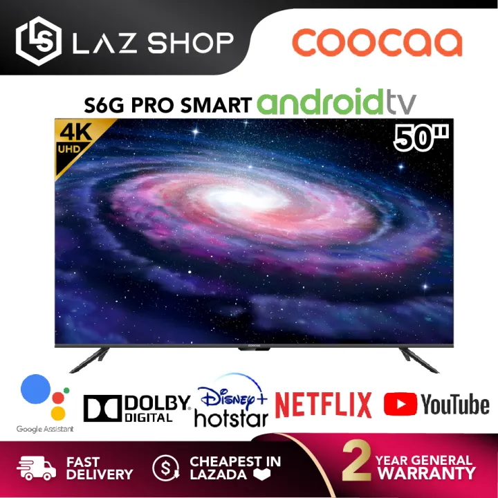 Coocaa 65 Inch 4K UHD Android TV 65S6G PRO | Netflix Smart TV Google Playstore | 50 Inch 50S6G PRO| Coocaa Full HD Smart TV 32" 32S3U | 40" 40S3U | 43" 43S3U |