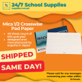 Mica Quiz Pad - 1/2 Crosswise paper pads for school 1 2 crosswise pad paper crosswise paper. 
