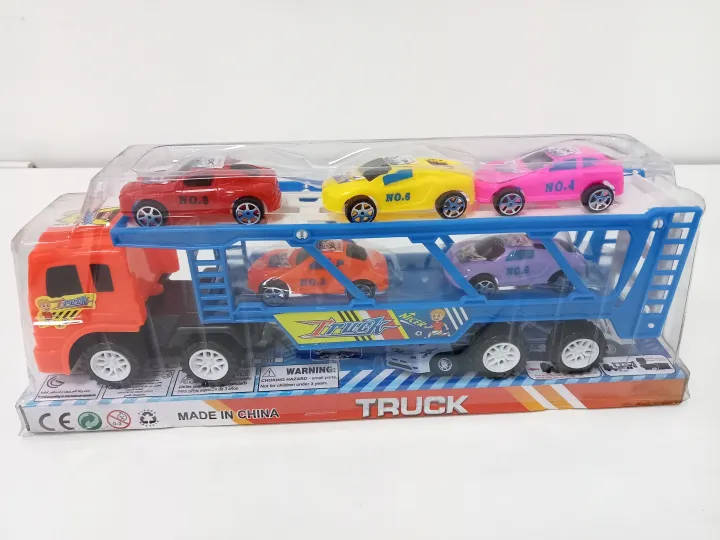 Truck with cheap cars inside toy