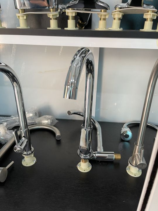 Vòi chậu rửa bát cần cứng nước lạnh, nhãn hiệu AQua Green. Dùng với ...