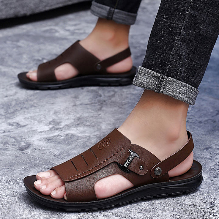 Semi Formal Tan Mens Leather Sandals, Size: 6-10 at Rs 1550/pair in New  Delhi