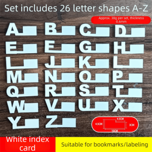 CHDHALTD Plastic Dividers Alphabetical Labeling Bookmarks A-Z 26 Letters Label Stickers Category Identification Cards Folder Collection Alphabetical Tabs Alphabetic Dividers Library Bookstores