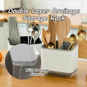 Kitchen Tableware Spoon Utensils Storage Box Rack Holder Multifunctional Drain Chopstick Organize