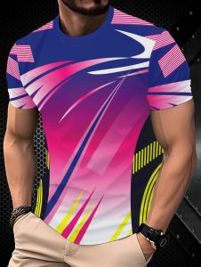 Mens Gym Summer T-Shirt Short Sleeve O-Neck Tees Fashion Casual Tops Football T-Shirt Fitness Sports Quick-Dry Mens Clothing